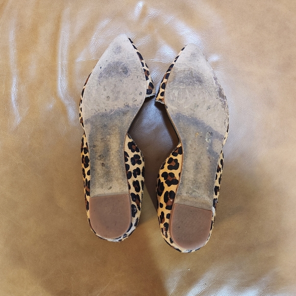 J. Crew Pointed Calf Hair Leopard Flats Size 8.5 - Picture 3 of 9